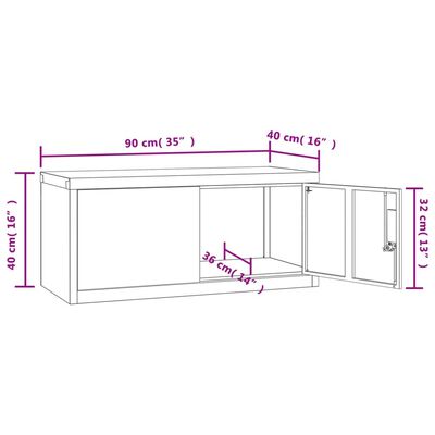 vidaXL dokumendikapp, must, 90x40x145 cm, teras