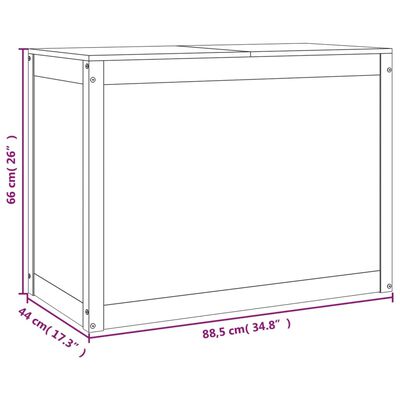 vidaXL pesukast, must, 88,5 x 44 x 66 cm, männipuit