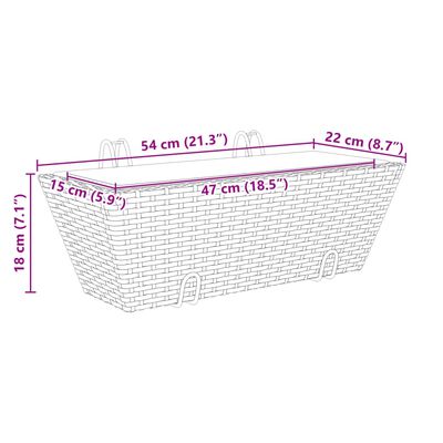 vidaXL konksudega taimekastid 2 tk, pruun, polürotang