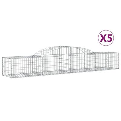 vidaXL kaarekujulised gabioonkorvid 5 tk, 300 x 50 x 40/60 cm, raud