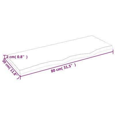 vidaXL vannitoa tasapind, tumepruun, 80x30x2 cm, töödeldud täispuit