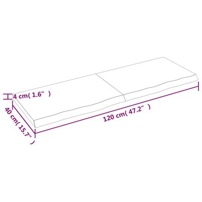 vidaXL vannitoa tasapind, tumepruun, 120x40x(2-4)cm töödeldud täispuit