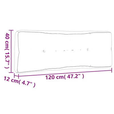 vidaXL euroaluse istmepadi, helesinine, 120x40x12 cm, kangas