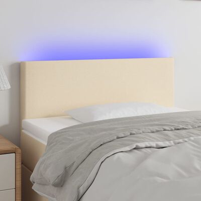 vidaXL LED-voodipeats, kreemjas, 100x5x78/88 cm, kangas