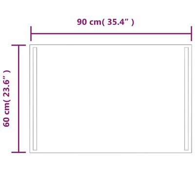 vidaXL LED vannitoapeegel, 60x90 cm