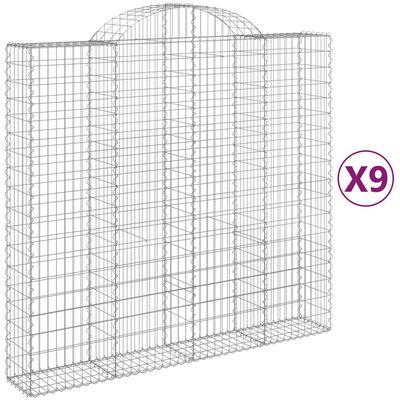 vidaXL kaarekujulised gabioonkorvid 9 tk, 200x50x180/200 cm, raud