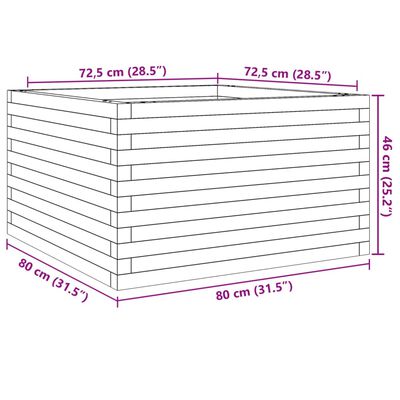 vidaXL aia taimekast, 80x80x46 cm, ebatsuuga puit