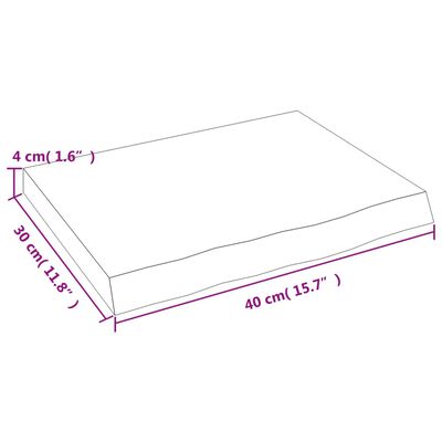 vidaXL vannitoa tasapind, tumepruun, 40x30x(2-4)cm töödeldud täispuit