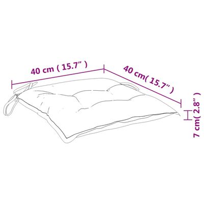 vidaXL tooli istmepadjad 6 tk, hall, 40 x 40 x 7 cm kangas