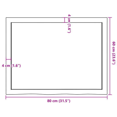 vidaXL vannitoa tasapind, tumepruun, 80x60x(2-4)cm töödeldud täispuit