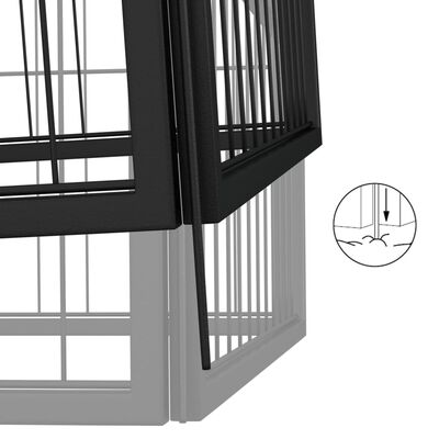 vidaXL 28 paneeliga koera mänguaed must 100x50 cm pulbervärvitud teras