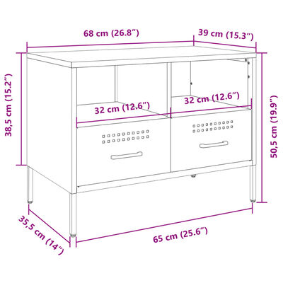 vidaXL telerikapp, sinepikollane, 68x39x50,5 cm, külmvaltsitud teras