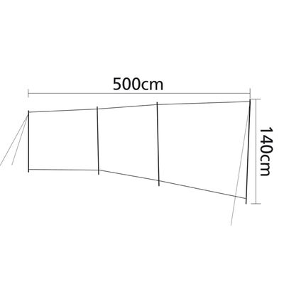 Bo-Camp tuuletõke aknaga "Dennis" 500x140 cm hall