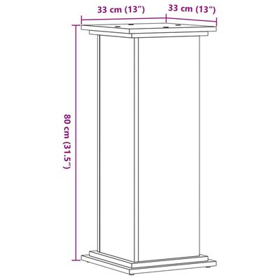 vidaXL taimealus, must, 33x33x80 cm, tehispuit