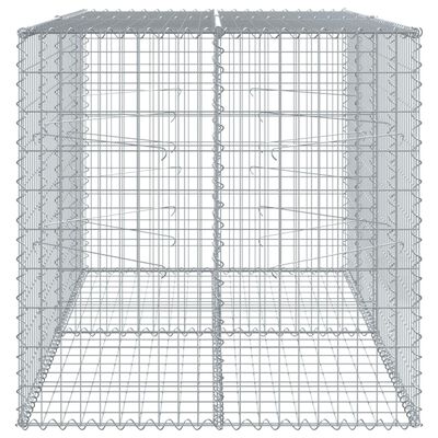 vidaXL kaanega gabioonkorv, 200x100x100 cm, tsingitud raud