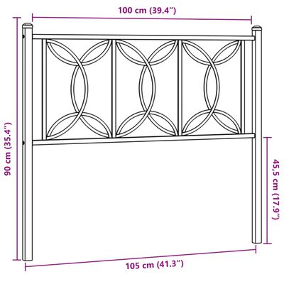 vidaXL metallist voodipeats, valge, 100 cm