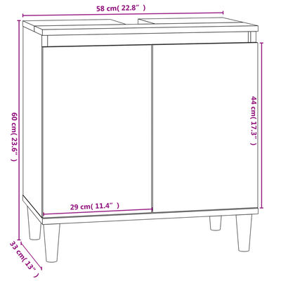 vidaXL valamukapp, must, 58x33x60 cm, tehispuit