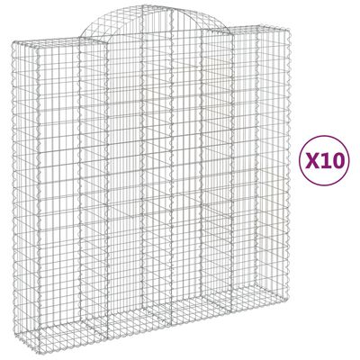 vidaXL kaarekujulised gabioonkorvid 10 tk, 200x50x200/220 cm, raud