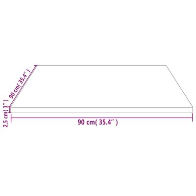 vidaXL lauaplaat, valge, 90 x 90 x 2,5 cm, männipuit, kandiline