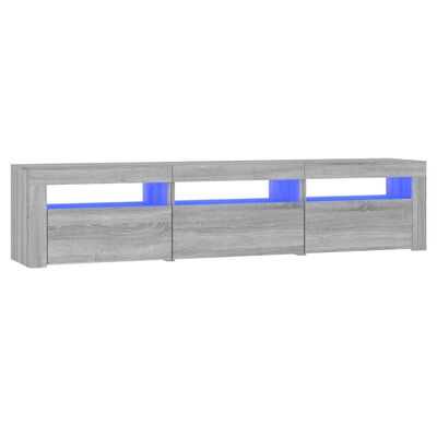 vidaXL telerialus LED-tuledega, hall Sonoma tamm, 180 x 35 x 40 cm