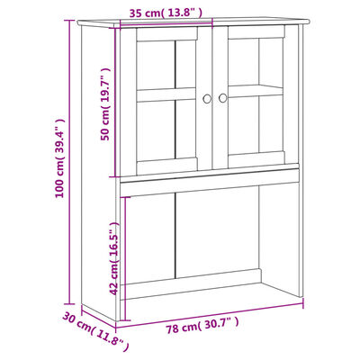 vidaXL kummuti pealne "VIGO", hall, 78 x 30 x 100 cm, männipuit