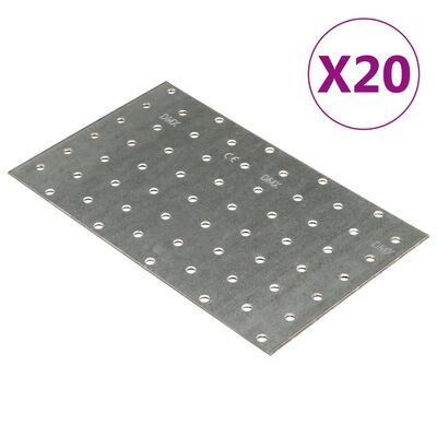 vidaXL naelutusplaadid 20 tk, 2 mm, 200x120 mm, tsingitud teras