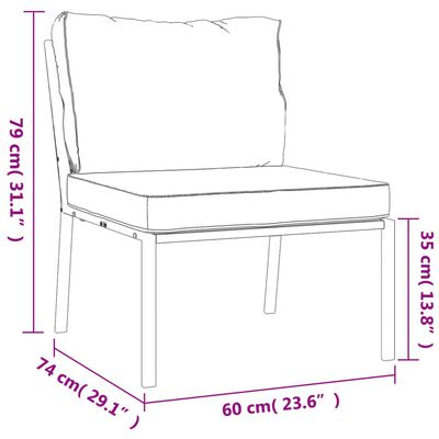 vidaXL aiatoolid hallide patjadega, 2 tk, 60 x 74 x 79 cm, teras