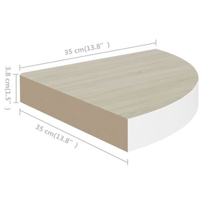 vidaXL nurgariiulid 4 tk, tamm ja valge, 35 x 35 x 3,8 MDF