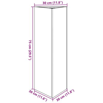 vidaXL kolmnurkne aia taimekast, must, 30 x 26 x 75 cm, teras