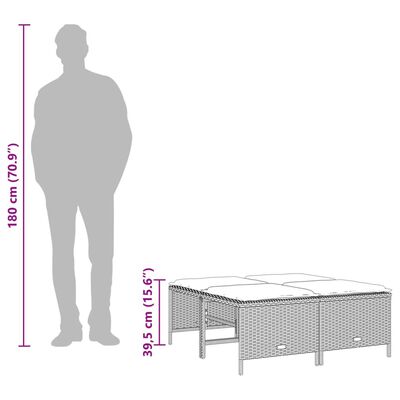 vidaXL 5-osaline aiamööblikomplekt istmepatjadega, polürotang, hall