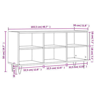 vidaXL telerikapp, pruun tamm, 103,5 x 30 x 50 cm, tehispuit