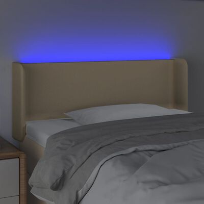 vidaXL LED-voodipeats, kreemjas, 103x16x78/88 cm, kangas