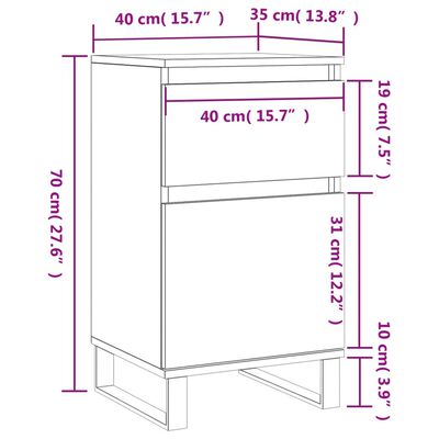 vidaXL puhvetkapp, hall Sonoma tamm, 40 x 35 x 70 cm, tehispuit