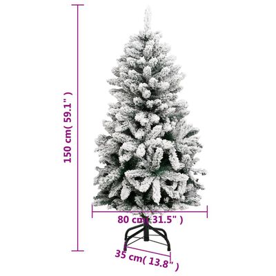 vidaXL kunstkuusk 150 LEDi ja jõulukuulidega, 150 cm