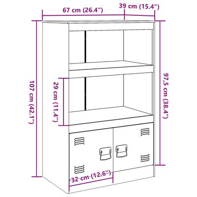 vidaXL puhvetkapp, antratsiit, 67x39x107 cm, teras