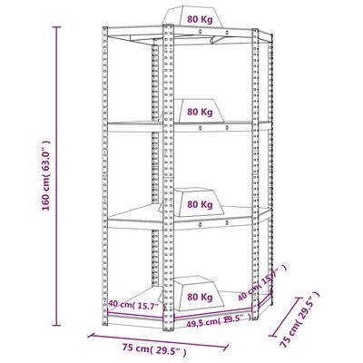 vidaXL 4-kihiline nurgariiul antratsiithall teras ja tehispuit