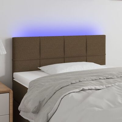 vidaXL LED-voodipeats, tumepruun, 90x5x78/88 cm, kangas