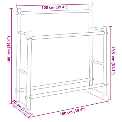 vidaXL riidestange, 100 x 30 x 100 cm, bambus