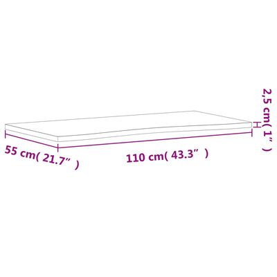 vidaXL kirjutuslaua plaat,110 x (50-55) x 2,5 cm,pöökpuu