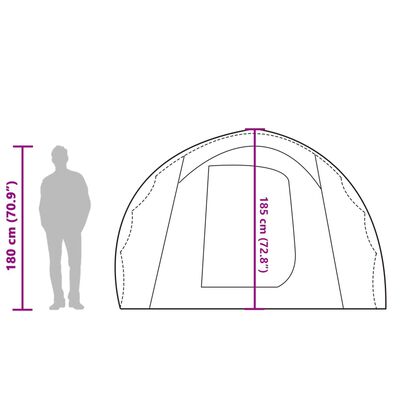 vidaXL matkatelk 4 inimesele, tunnel, roheline, veekindel