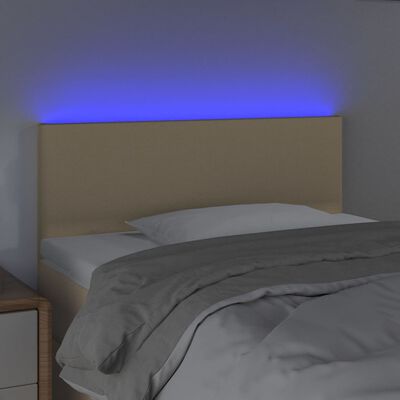 vidaXL LED-voodipeats, kreemjas, 90x5x78/88 cm, kangas