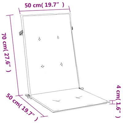 vidaXL kõrge seljatoega toolipadjad 4 tk, punane 120x50x4 cm, kangas