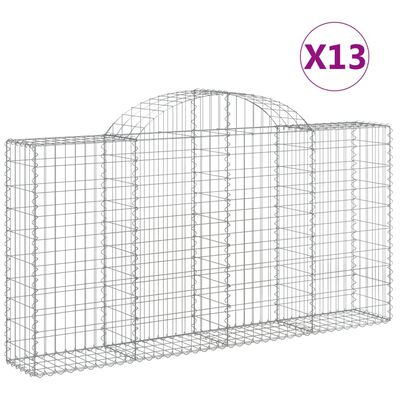 vidaXL kaarekujulised gabioonkorvid 13 tk, 200x30x100/120 cm, raud