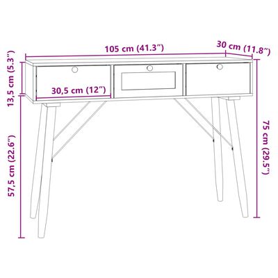 vidaXL ustega telerikapp, 105 x 30 x 45 cm, tehispuit