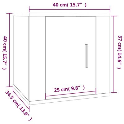 vidaXL seina telerikapid 2 tk, betoonhall, 40 x 34,5 x 40 cm