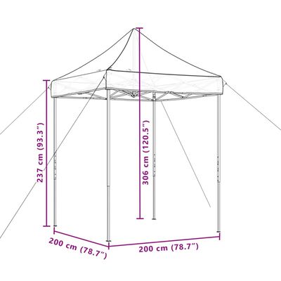 vidaXL kokkupandav pop-up peotelk, burgundia, 200x200x306 cm