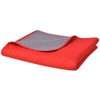 vidaXL kahepoolne tepitud voodikate punane ja hall 170 x 210 cm
