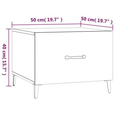 vidaXL Kohvilauad metalljalgadega, 2 tk, hall Sonoma tamm, 50x50x40 cm