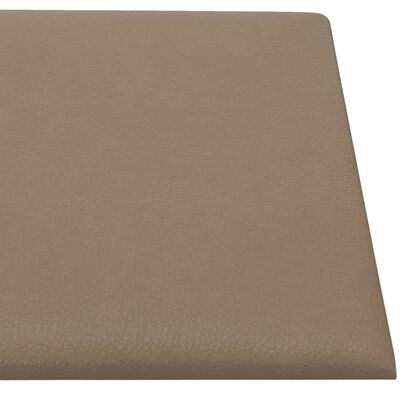 vidaXL seinapaneelid 12 tk, cappuccino, 30 x 15 cm, kunstnahk, 0,54 m²