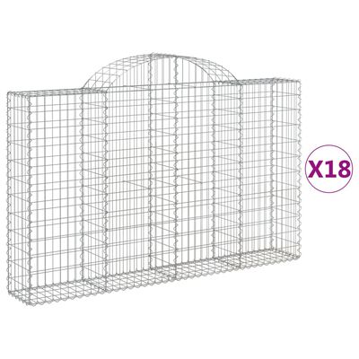 vidaXL kaarekujulised gabioonkorvid 18 tk, 200x30x120/140 cm, raud